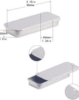 HLLMX3 PCS Mini Metal Tin Box Containers Metal Slide Top Tin Containers Rectangular Empty Hinged Tins Box Containers 3.15 by 1.34 by 0.4 Inch for Candies Jewelry Crafts Pills Survival Kit