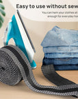 Hemming Tape for Pants, 16.4 Ft Trousers Edge Modified Strips, Iron-On Instant Hem Tape for Jeans Suit Pants Trouser Mouth