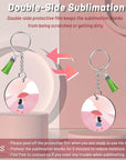 Sublimation Keychain Blanks Bulk, 120Pcs Sublimation Keychain Blanks Set with 2 Inch round Sublimation Blanks, Tassels, Keychain Rings, Jump Rings for DIY Crafting Sublimation Blanks