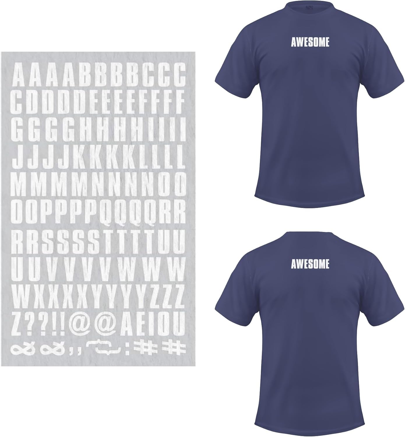 S.E.I 3-Inch Iron-On T-Shirt Letters, Block Letter Flock Heat Transfers, Black