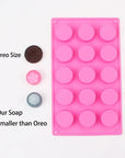 15 Holes Cylinder Silicone Mold for Handmade Soap Chocolate Jelly Pudding DIY Resin Mould Hole Dia: 1.5 Inch Vol: 20Ml Set of 2