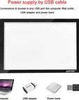 Magnetic A4 LED Artcraft Tracing Light Pad 4 Light Box Ultra-Thin Physical Buttons Control with Memory Function USB Powered Pad Animation,Sketching,Designing,Stencilling X-Ray Viewing W/USB Adapter