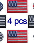 Acaed 4 PCS American United States Flag Patch, Full Embroidery Badge Hook & Loop Tactical 2"X3.15" USA Flag Military Patches, Professional Embroidered for Caps Bags Vests Uniforms, US Flag Patch