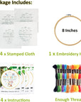 Beginners Embroidery Kit: Easy Stitch Tutorial for Embroidery Starters - Great Embroidery Dictionary for Beginners - Fun Craft for Adults Kids