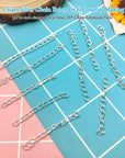 100Pcs Necklace Chain Extender for Jewelry Making,Stainless Steel Bracelets Extender Bracelet Chain Extender Chain Extension Tails for Necklaces Bracelet,Anklets,Jewelry Making Supplies(Silver)