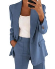 Solid Color Blazer Long Sleeve