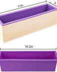 Silicone Soap Mold for Soap Making, Rectangular Loaf Soap Mold with Wooden Boxes, 2 Cutters and 100Pcs Bags, 2Pcs, 42Oz