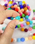 300Pcs Silicone Beads, 12Mm round Silicone Beads Bulk for Keychain Making Kit 30 Colors Rubber Beads Silicone Focal Beads Loose Beads for Necklace Bracelet Lanyard Making