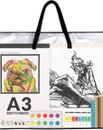 19X25 Art Portfolio Bag, 3 Packs Artist Supply Organizer with Handle, Zippered Storage Folder for Artwork, Poster, Scrapbook, Keepsake and Bulletin Board