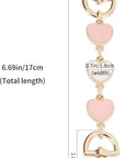 2Pcs Purse Chain Strap Extende, DIY Flat Chain Strap Handle Bag Accessories Replacement Womens Accessory Bag Chain Straps Heart Shape