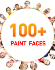 Face Painting Kit for Kids 20 Water Based Non-Toxic Sensitive Skin Paints 100 Stencils 3 Glitters 2 Hair Chalks Combs 2 Tattoos Sheets Face Painting Book Safe Professional Face Paint Kit for Kids