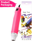 Heat Gun, Crafts Heating Tool Epoxy Resin Molds Silicone Embossing Craft Dryer Paint Blower for Acrylic Pouring Bubble Buster Small Art Heater Blow Guns (Pink)