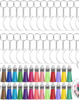 120Pcs Acrylic Keychain Blanks for Vinyl Kit Including 30Pcs Clear Acrylic Blanks, 30Pcs Keychain Tassels, 30Pcs Key Rings and 30Pcs Jump Rings for DIY Key Chain Vinyl Crafting