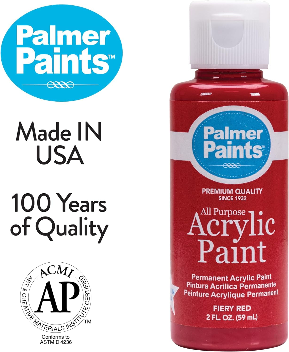 Palmer 2Oz 16 Color Acrylic Paint Set, Perfect Color Selection