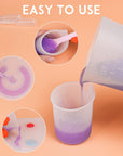 Silicone Resin Measuring Cups Tool Kit, Non-Stick Silicone Cups for Epoxy Resin, Reusable 250&100Ml Silicone Mixing Cups with Stir Sticks, Pipettes, Epoxy Resin Supplies, Molds, Jewelry Making