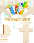 100 Pack Blank Wooden Cross Unfinished Cross Shaped Wood Cutouts for Crafts Wood Cross for DIY Projects Sunday School Church Home Decoration Ornaments, 11 X 7 Cm/ 4.3 X 2.8 Inches