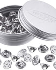 Brass Clutch Badge Insignia Clutches Pin Backs Replacement (Silver, 50 Pieces)