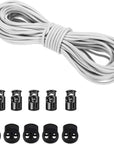 Versatile 1/8-Inch (3Mm) Elastic Cord - 10 Yards with 10 Pack Plastic Spring Cord Locks - Stretch Cord, Elastic Rope, and Drawstring Cord for Sewing, Crafting, and DIY Projects (Black)