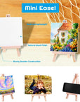 Mini Canvases 18 Pack,  Small Painting Canvas with Mini Easel 4X4 Inches Art Canvases Painting Kit for Kids Teenagers Acrylic Pouring Oil Water Color