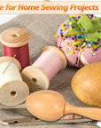2 Pcs Darning Supplies Kit Darning Egg for Socks Darning Mushroom Wooden Darning Supplies with Large Eye Needles Sewing Threads for Socks Clothes Adults Darner DIY Home Sewing Care(Multicolor)