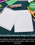 1000 Pieces Foam Sticky Strips Double Sided Dual-Adhesive 3D Foam Tapes Foam Pop Strips Adhesive Mount for Shaker Card Scrapbooking, 20 Sheets (3.9 Inch)