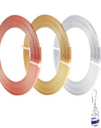 3 Rolls Craft Wire Jewelry Beading Wire Flexible Aluminum Wire Tarnish Resistant for DIY Jewelry Craft Making (12 Gauge/2Mm Thick, Silver, Gold and Rose Gold)