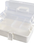 Craft Art Box Tackle Box Organizers Sewing Box 3 Layer Craft Storage Box White Tackle Box Hair Supply Organization Box Medication Organizer Plastic Tool Box