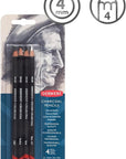 Charcoal Pencils, Pack, 4 Count (39000)