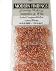 Copper round Open Jump Ring 18 Ga Wire Assorted Sizes / Saw Cut Made in USA (O/D 7-8-9-10 MM 50 Each Size)
