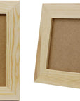 Pack of 6 - Unfinished Solid Pine Wood Picture Frames for Arts & Crafts, DIY Painting Project - Stand or Hang on the Wall - (8X6 Frame Size Holds 6X4 Pictures) for Adults and Kids Craft
