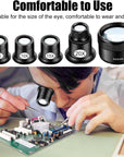 Eye Loop, 5PCS Jewelers Loupe Magnifier, 5X 10X 15X 20X Magnifying Eye Glass Pieces for Watchmaker