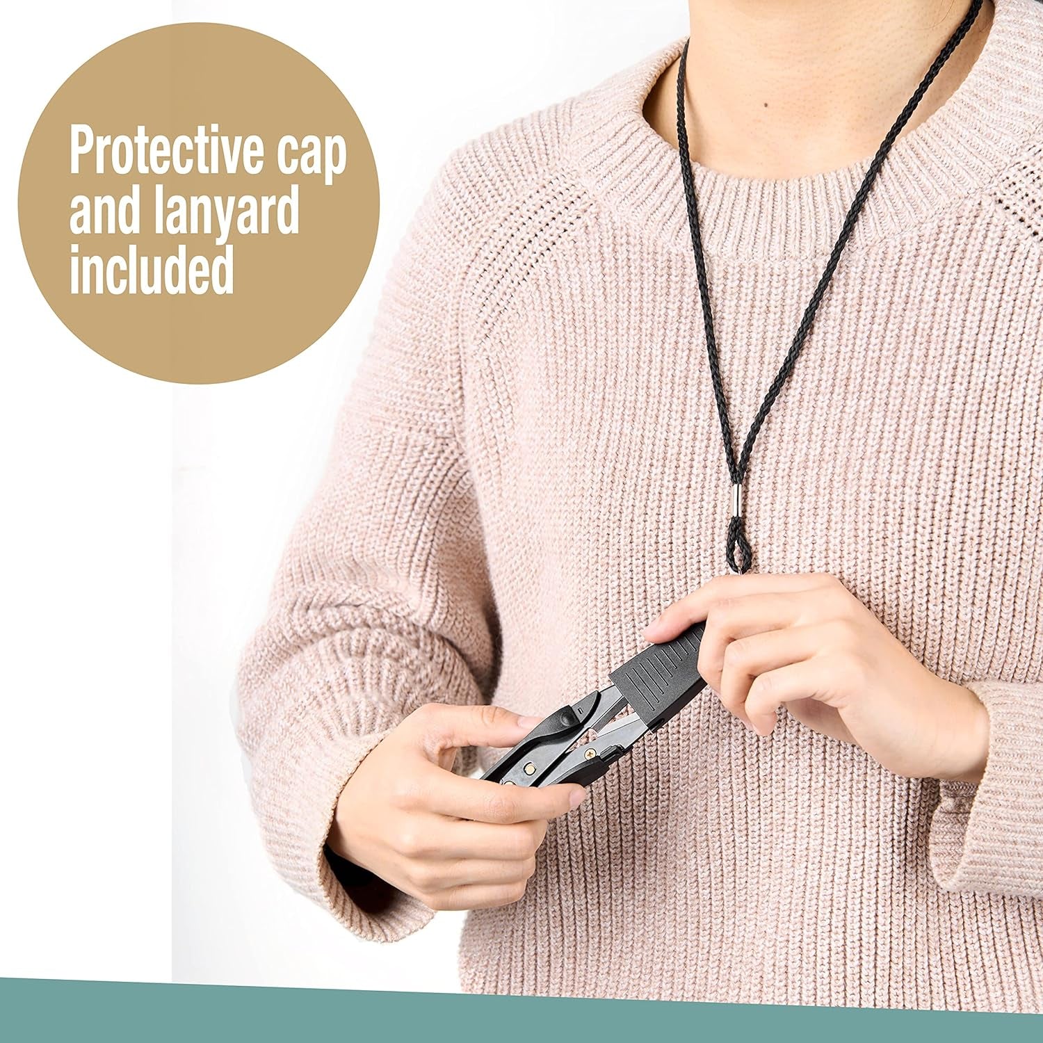 Premium Thread Snips - Thread, Yarn, Embroidery Snipper for Sewing, Quilting, Knitting, Jewelry Making - High-Carbon Steel Blades with Protective Cap and Lanyard