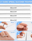Ring Size Adjuster for Loose Rings- 110 Pcs Ring Size Adjusters Set Includes 8 Plug-In Invisible Ring Adjuster, 8 Spiral Silicone Tightener, EVA Invisible Sticker,Ring Size Measuring Tool