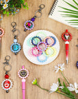 24 Pcs 42 Mm Acrylic Focal Frame Circle Loop with 2 Holes for DIY Beaded Pen Keychain Focal Bead Loop for Pen Jewelry Making Bracelet Car Necklace Craft Hanging (Stylish Colors,Round)