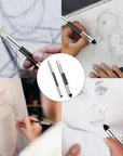 Artist Blending Sponge Pen Dual Tip Reusable Drawing Art Soft Pastel Blending Tools Washable Sketch Rubbing Sponge Brush for Artist Professional Sketch Drawing Blending Lightening and Highlight