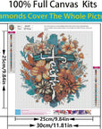 5D Diamond Painting Kits for Adults Beginners,Cross Flower Diamond Art Kit,Diy Full round Drill Diamond Dot Gem Art Kits for Adults,Home Wall Decor 11.8X11.8 Inch