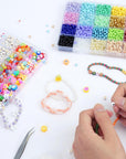 4100Pcs 5Mm Glass Seed Beads Craft Beads Kit and Colorful Letter Beads for Friendship Bracelets Jewelry Making Necklaces and Key Chains, Glass Pony Seed Letter Alphabet DIY Art and Craft