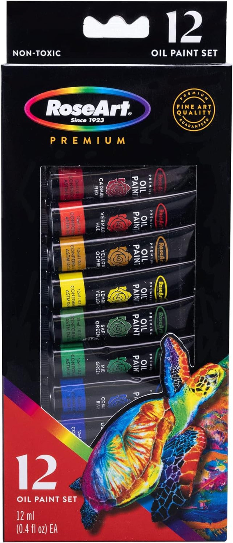 Premium Oil Paint - Set 12 Colors, Maximum Strength Pigmented Oil Paints for Professionals, Students,