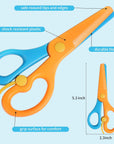 6 Pack Plastic Safety Scissors, Toddlers Training Scissors, Pre-School Training Scissors, Children Safety Learning Scissors