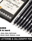 Calligraphy Pens,8 Size Calligraphy Pens for Writing,Brush Pens Calligraphy Set for Beginners, Hand Lettering Pens