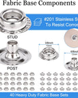 Canvas Snap Kit, Marine Grade Stainless Steel Snaps, Screw Snaps,Boat Cover Snaps, Carpet Snap Kit with Setting Tool for Boat Cover Furniture (Silver-314Pcs)