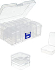 18 Pieces Small Plastic Craft 0Rganizers and Storage, Transparent Box with Hinged Lid for Storage of Jewelry, Diamonds, DIY Art Craft Accessory