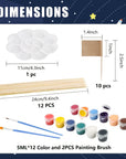 63PCS Solar System Foam Ball Kit Includes Color Pigments, Palette, Mixed Sized Polystyrene Spheres Balls, Toothpick Flag, Painting Brushes, Bamboo Sticks for School Science Projects
