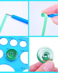 4 Pcs Paper Quilling Tools Slotted Kit Rolling Curling Quilling Needle Pen Rose Blue for Art Craft DIY Paper Cardmaking Project (4 Pcs)