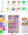 Clay Beads Bracelet Making Kit 10000 PCS 56 Colors Flat round Polymer Heishi Beads Kit with Letter Beads for Jewelry Bracelets Necklace Making