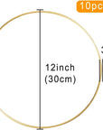 10 Pack 12 Inch Large Metal Floral Hoop Wreath Macrame Gold Craft Hoop Rings for DIY Wedding Wreath, Dream Catcher, and Wall Hanging Craft