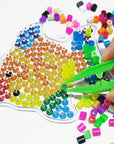 Three-Color Plastic Fuse Beads Tweezers Handmake Beads Crafts, Manual DIY Creative Craft Game Tool for Kids(1 Pack of 6 Tweezers,White,Green,Blue)