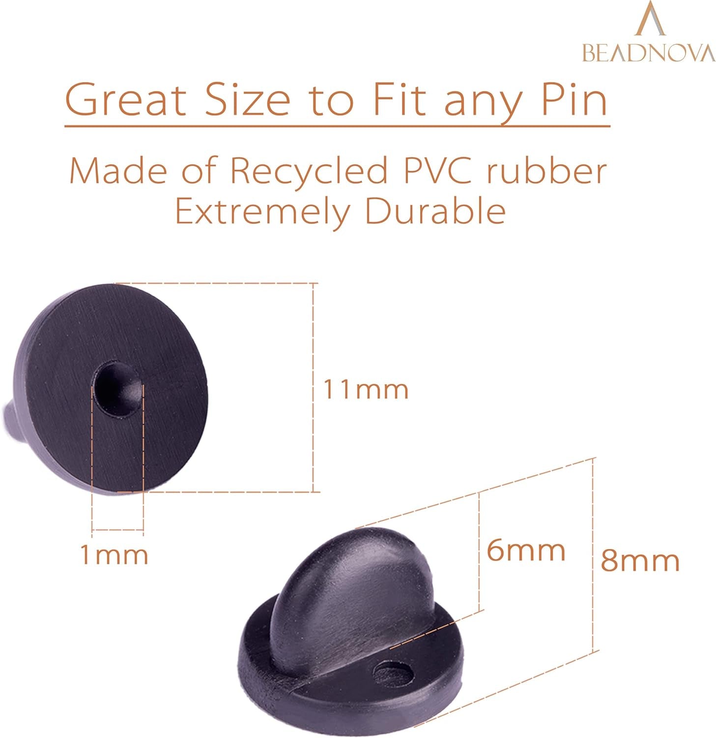 Rubber Pin Back Butterfly Clutch Backings Pin Cap Replacement for Badges, Lapel Pin (50Pcs)