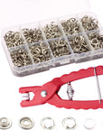 100 Sets of Metal Snaps Buttons,Metal Snap Buttons with Fastener Pliers Tool Kit, Snap Prong for Clothing Leather Sewing.
