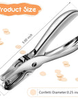 24 Pack 1 Hole Punch 1/4 Inch Single Hole Puncher Metal 5 Sheet Capacity Single Hole Punch Set Silver Paper Punches for Greeting Cards Scrapbook Notebook Puncher Craft Paper Hand Tool